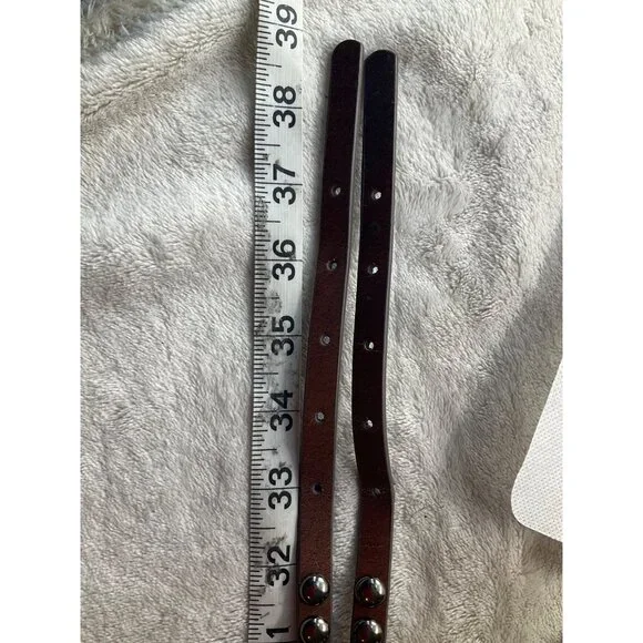 Double Studded Leather Belt Womens Sz Medium Brown Boho Goth Grunge*READ - Picture 4 of 8